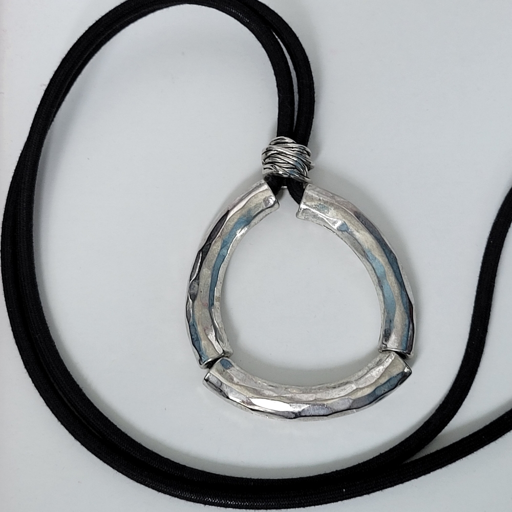 Unique Artisan Necklace With Handmade Art Pendant, worn once.